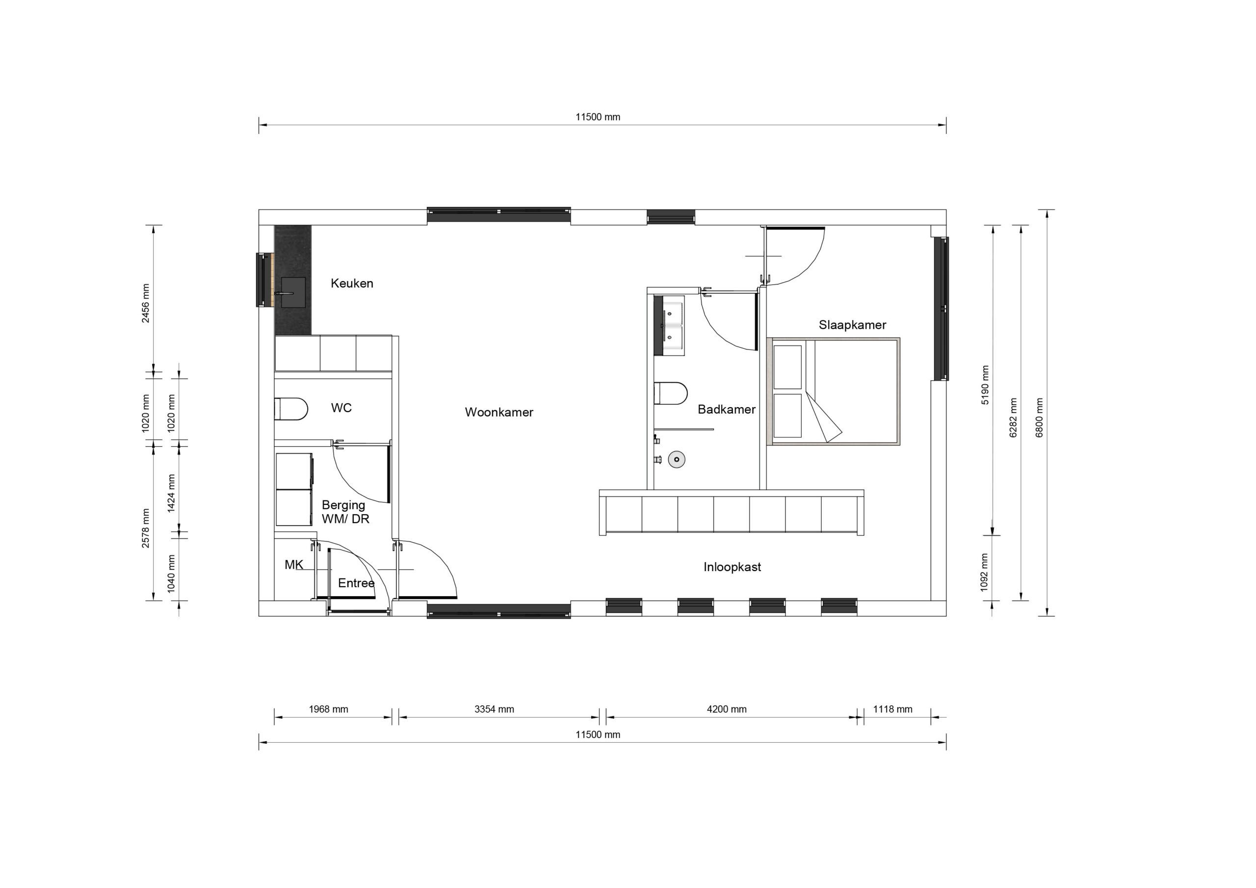 Mantelzorgwoning model Marvella Plattegrond