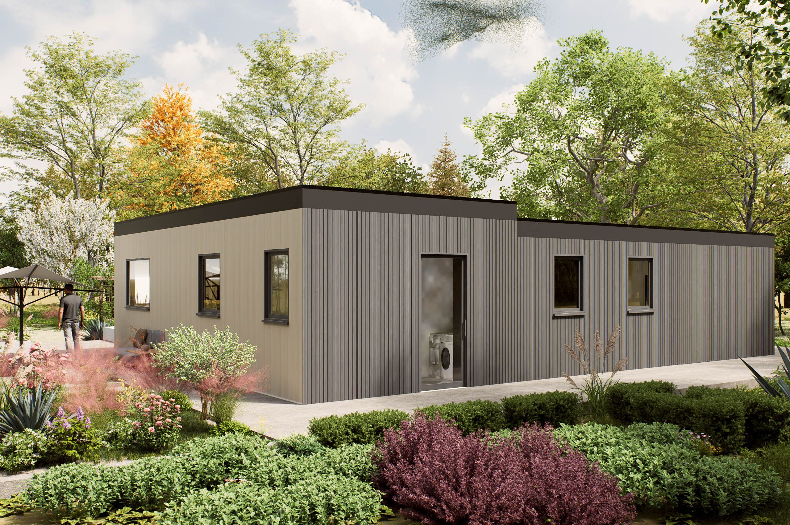 Mantelzorgwoning model Carviano zijkant Villea Wijk en Aalburg