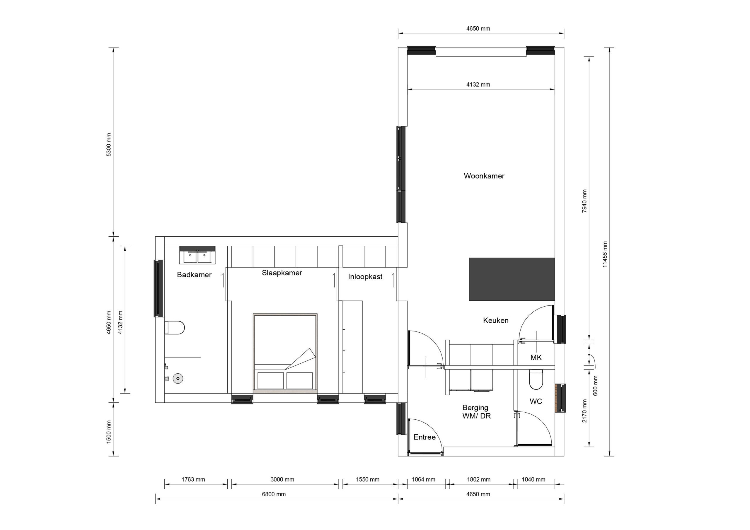 Mantelzorgwoning model Velano Plattegrond