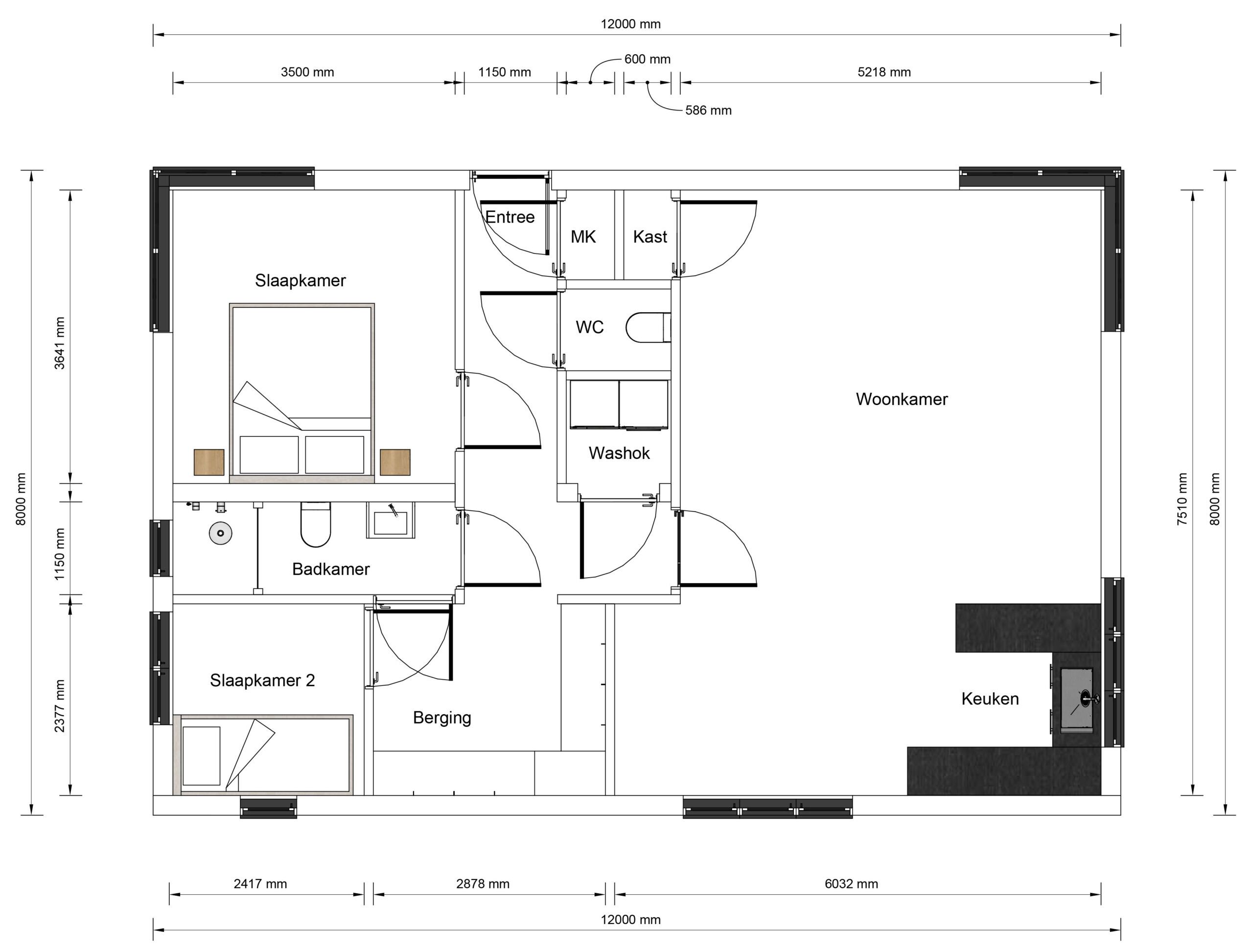Mantelzorgwoning model Levora Plattegrond