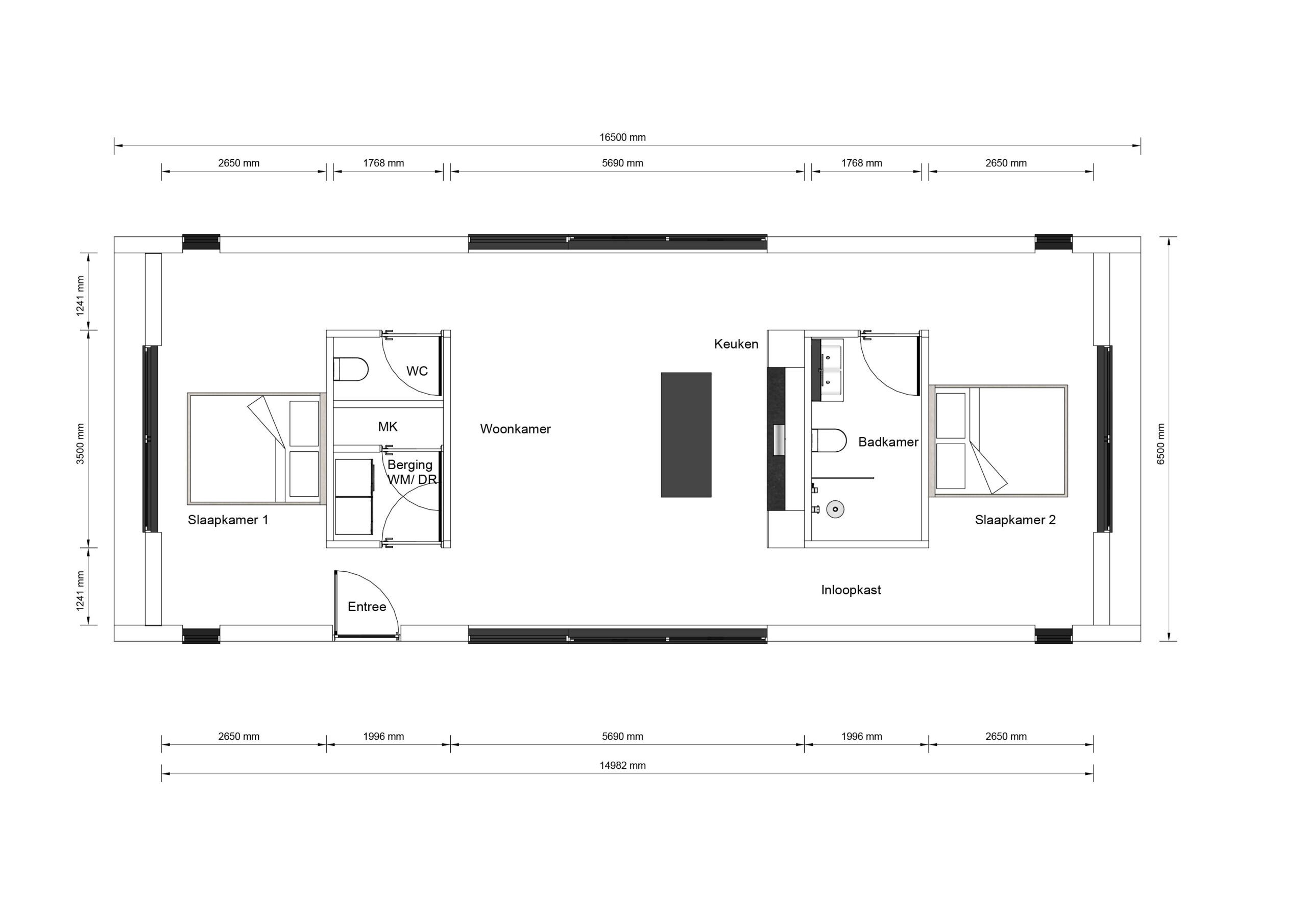Mantelzorgwoning model Tavero Plattegrond