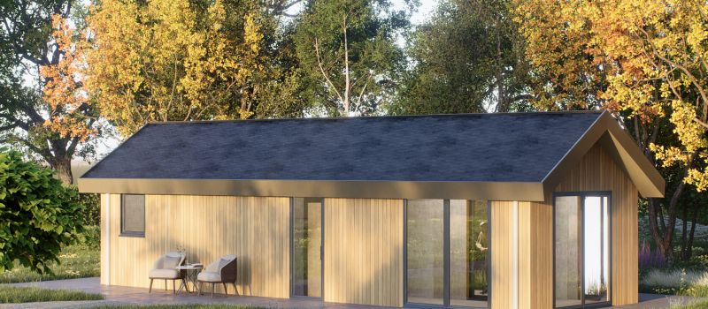 Mantelzorgwoning model Selvina zadeldak Voorkant