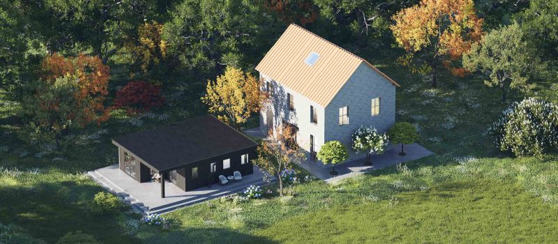 Mantelzorgwoning model Mareva plat dak Voorkant