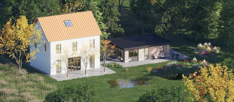 Mantelzorgwoning model Calento plat dak Voorkant