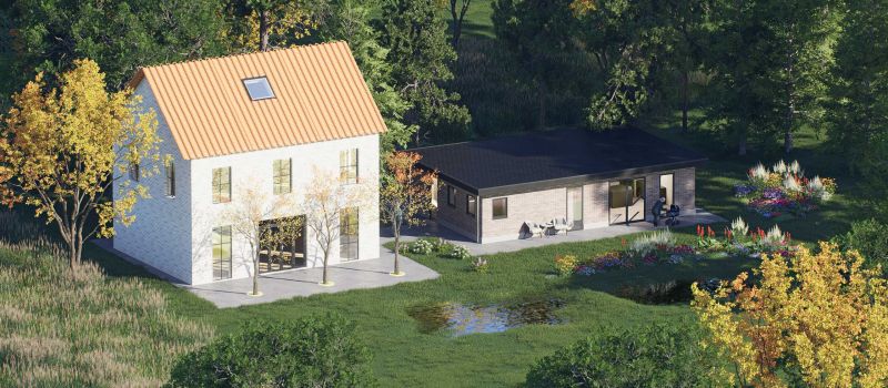 Mantelzorgwoning model Vistano plat dak Voorkant