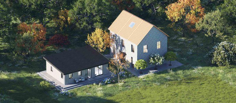 Mantelzorgwoning model Ovidia lessenaarsdak Voorkant