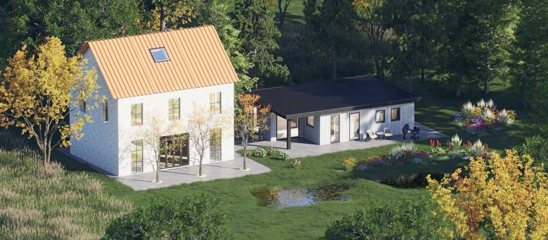 Mantelzorgwoning model Decento plat dak Voorkant