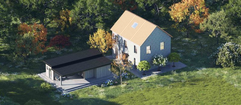 Mantelzorgwoning model Amfora versprongen dak Voorkant