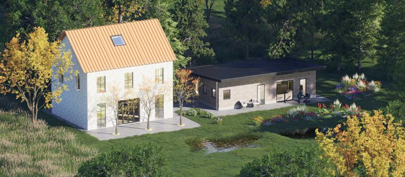 Mantelzorgwoning model Vistano lessenaarsdak Voorkant